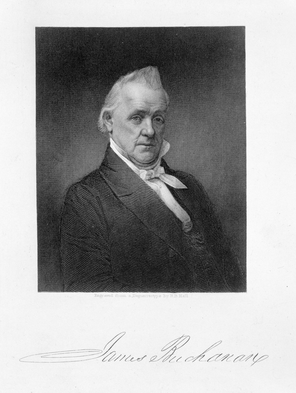 James Buchanan, graverad av Henry Bryan Hall (1800-84) efter en daguerreotypi av American Photographer