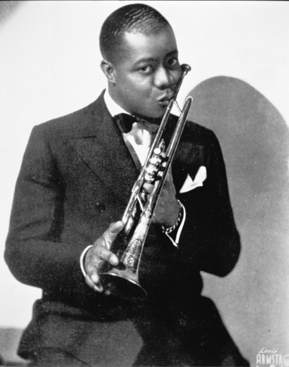 Louis Armstrong (1900-71) c.1930 (s/v foto) av American Photographer