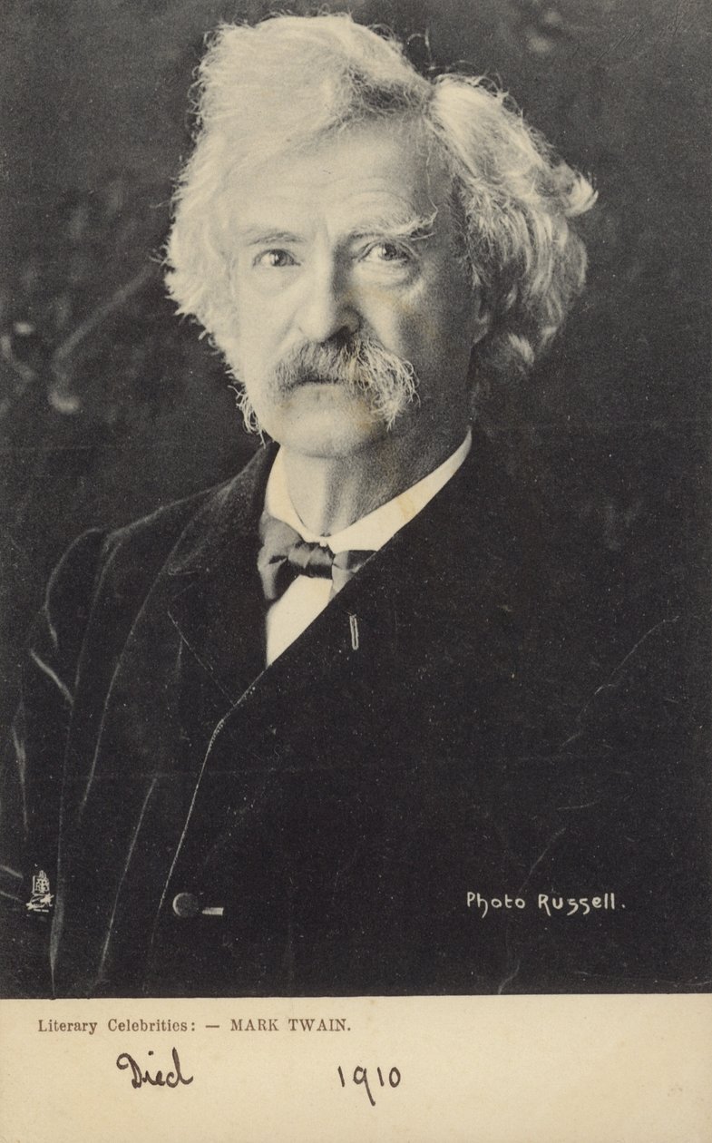 Mark Twain (1835-1910), amerikansk författare (svartvitt foto) av American Photographer