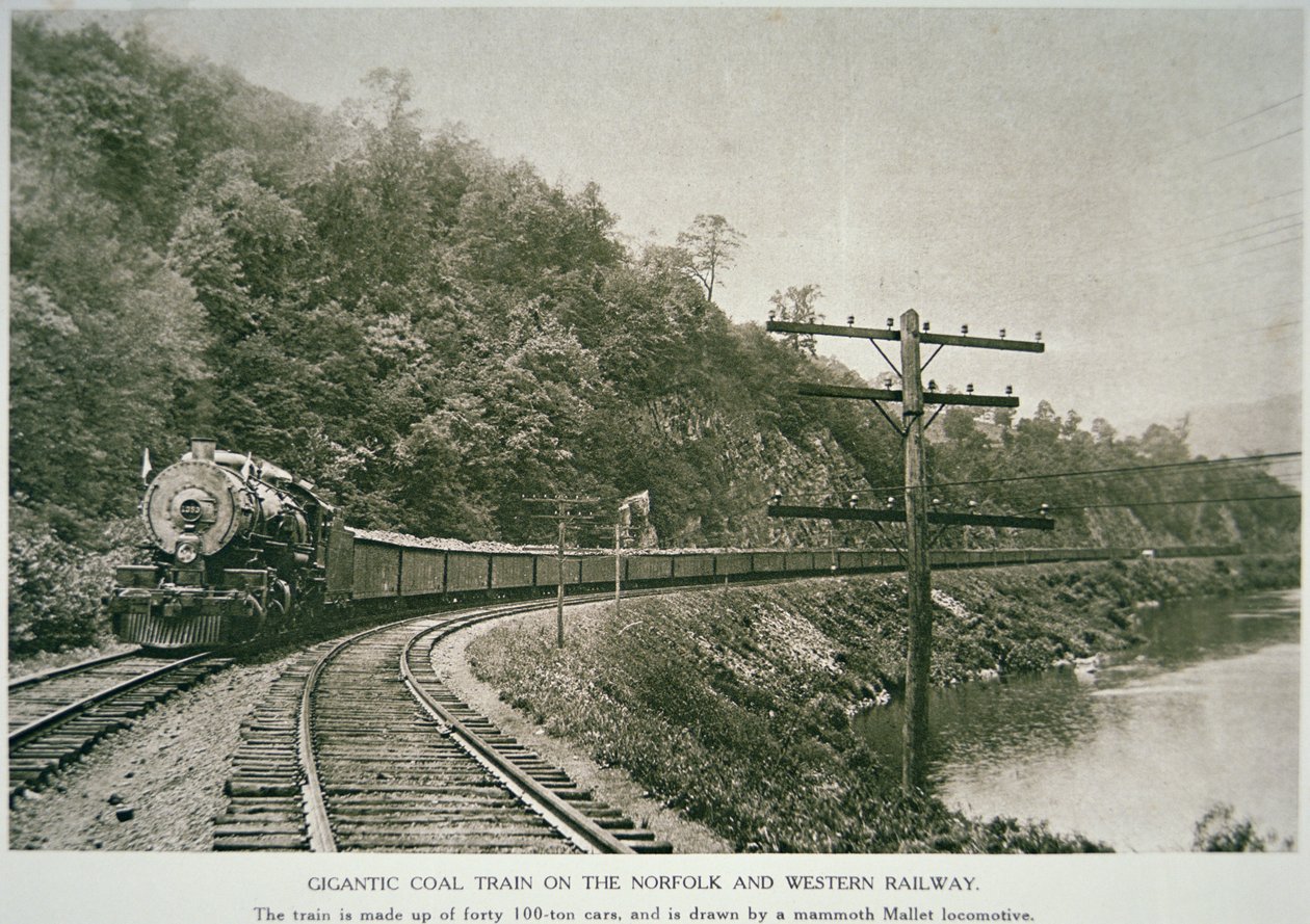 Norfolk & Western Railway, ca 1925 (s/v foto) av American Photographer