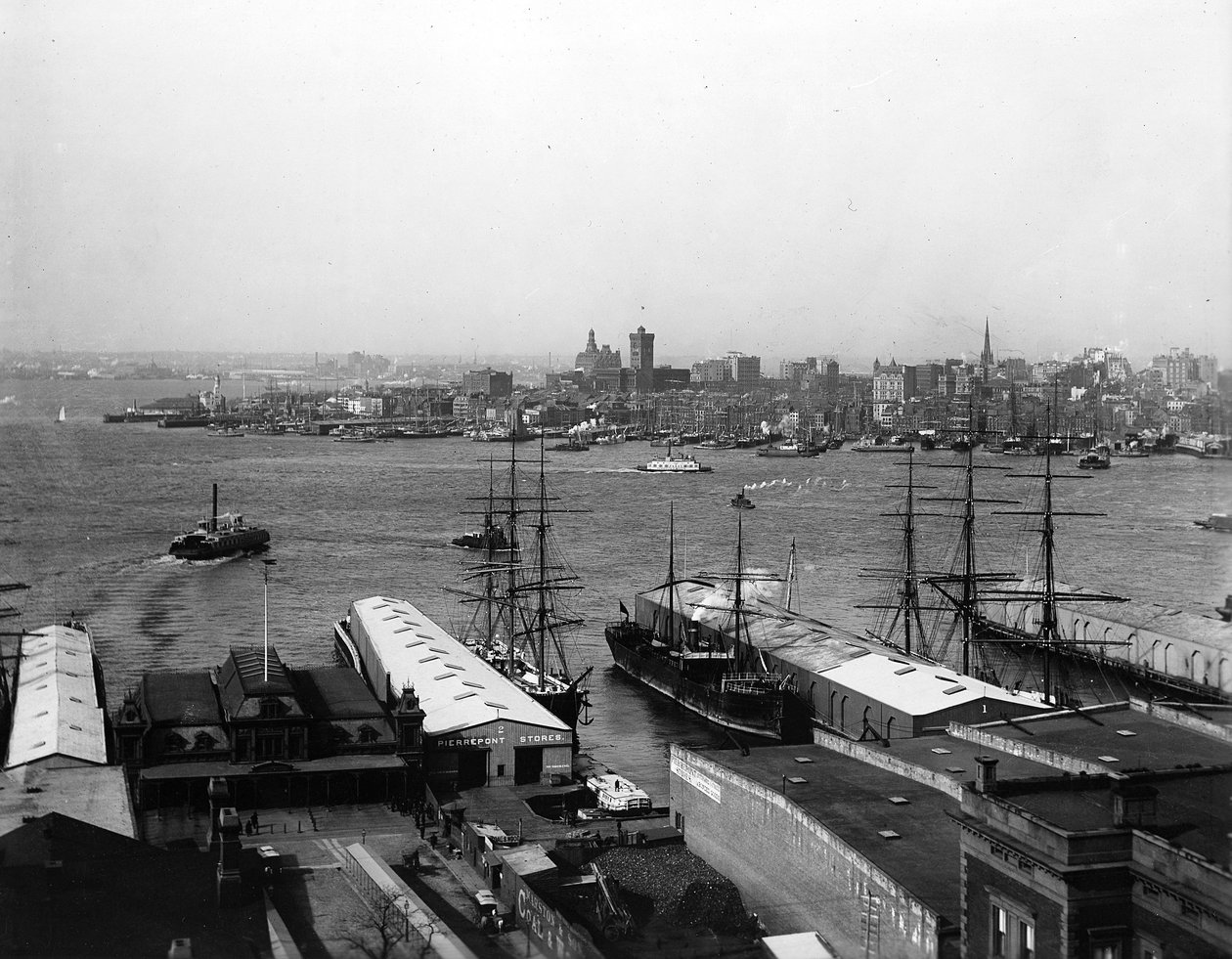 Panorama över New Yorks hamn, före 1900 av American Photographer