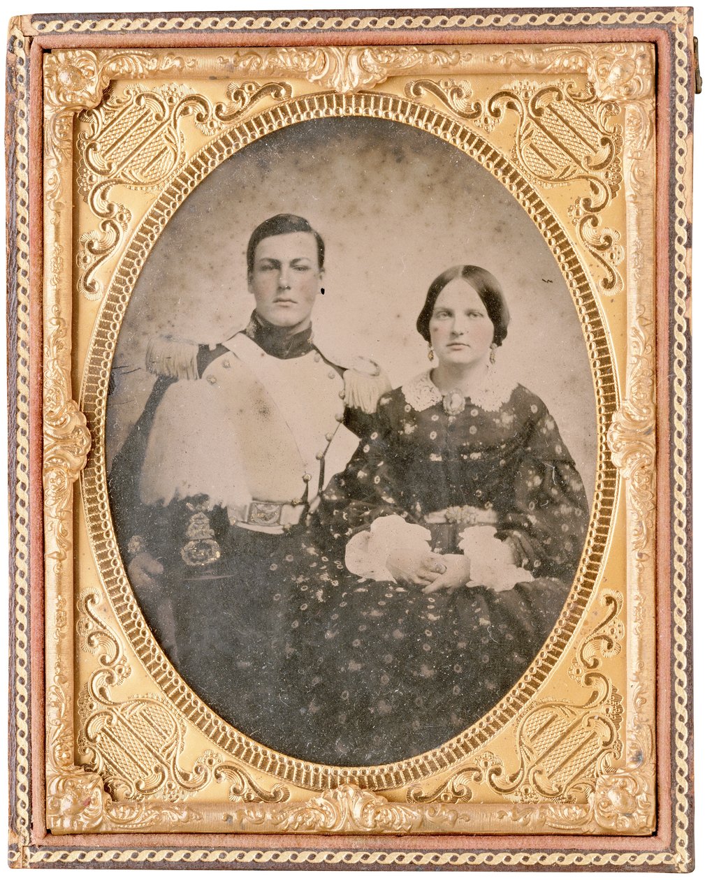 Porträtt av Hamilton Branch och en oidentifierad kvinna (daguerrotyp) av American Photographer
