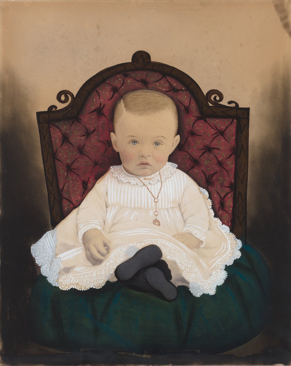Porträtt av en baby,1880-talet (foto) av American Photographer