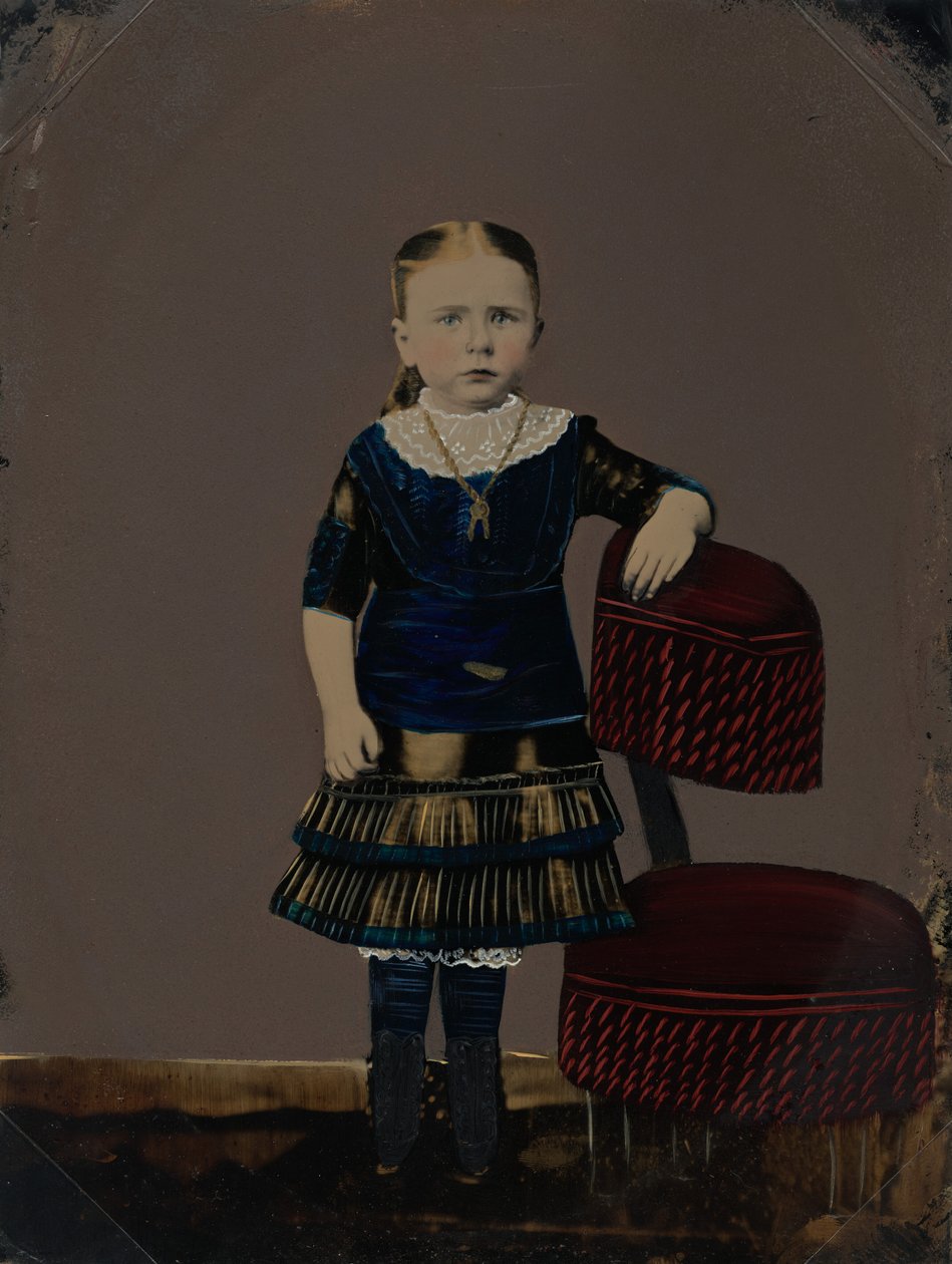 Porträtt av en flicka,1860-talet (foto) av American Photographer
