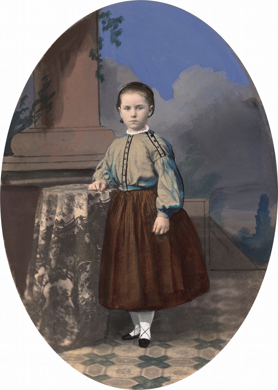 Porträtt av en flicka,1860-talet (foto) av American Photographer