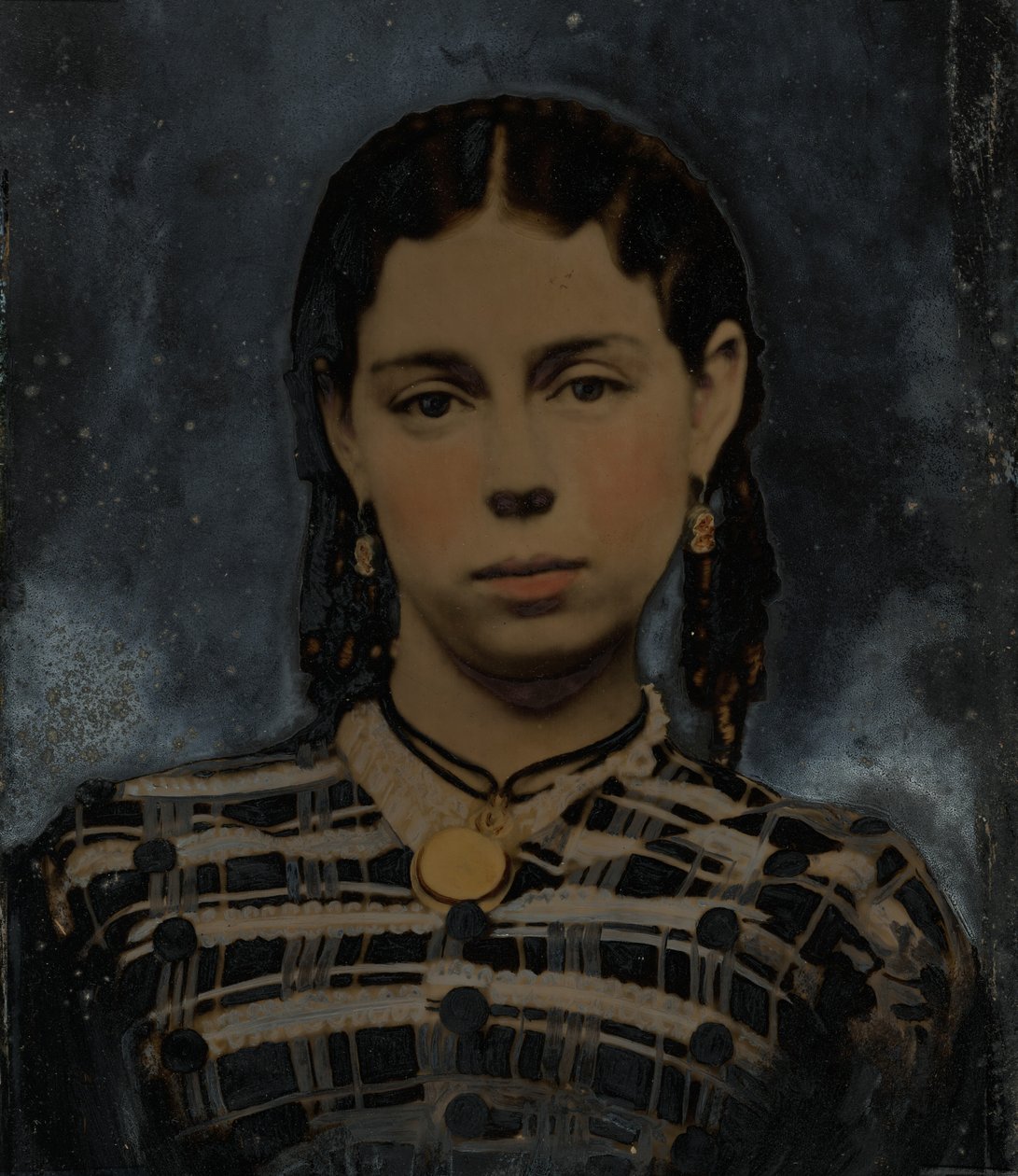 Porträtt av en kvinna,1860-talet (foto) av American Photographer