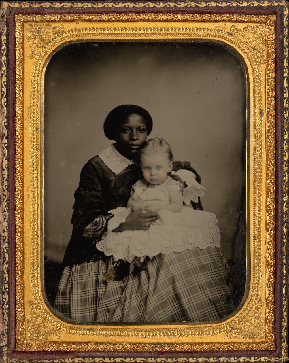 Porträtt av en kvinna och ett barn,ca. 1860 (foto) av American Photographer