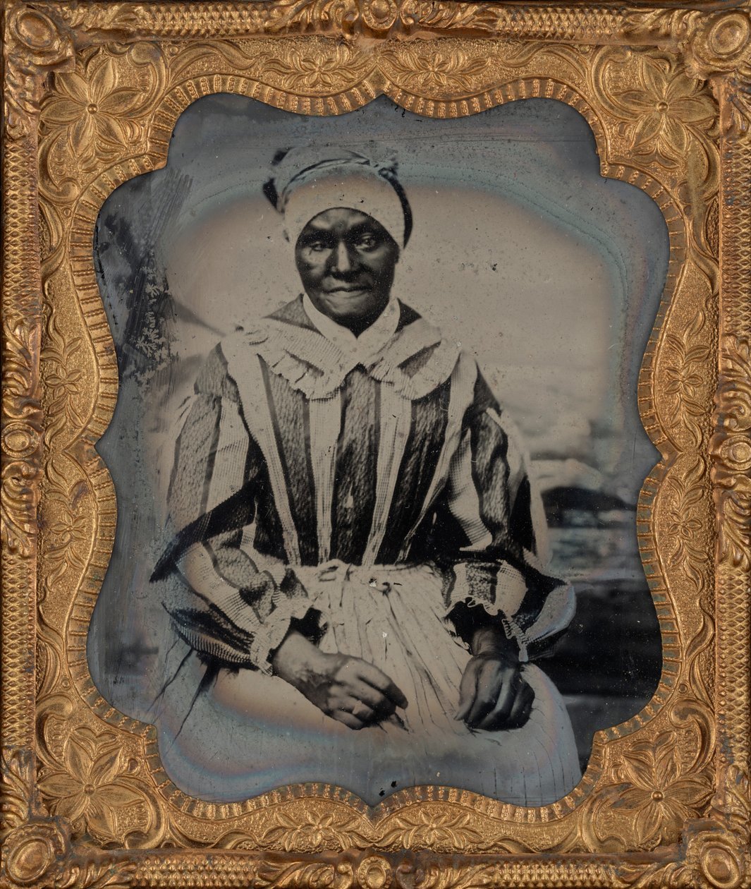 Porträtt av en kvinna,ca. 1860 (foto) av American Photographer