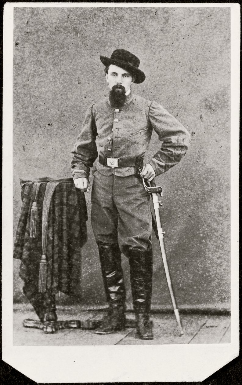 Porträtt av en soldat (svartvitt foto) av American Photographer