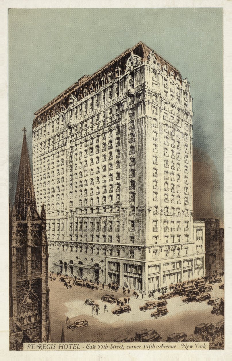 St Regis Hotel, East 55th Street och hörnet av 5th Avenue, New York City, USA (färgfoto) av American Photographer