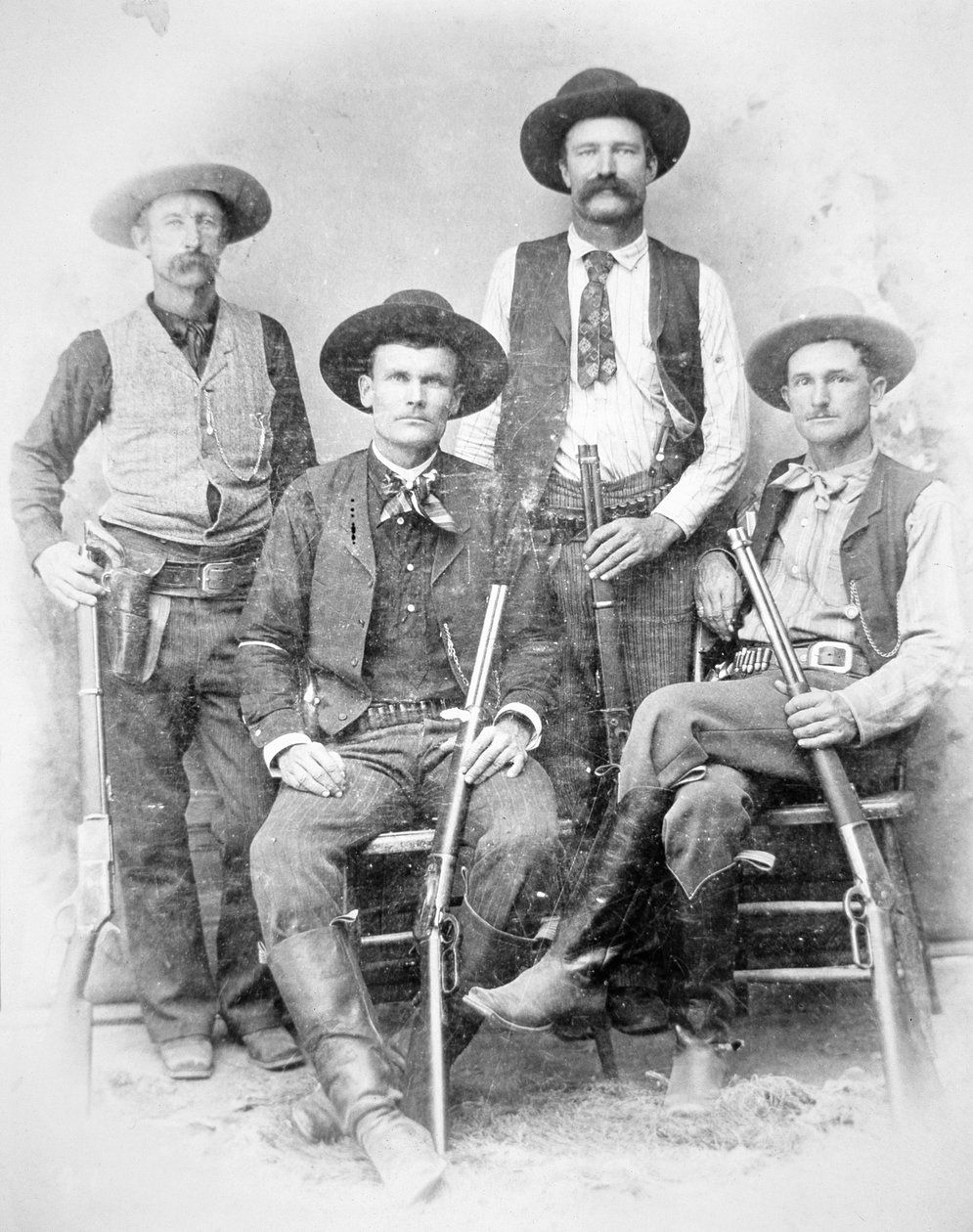Texas Rangers beväpnade med revolvrar och Winchester-gevär av American Photographer