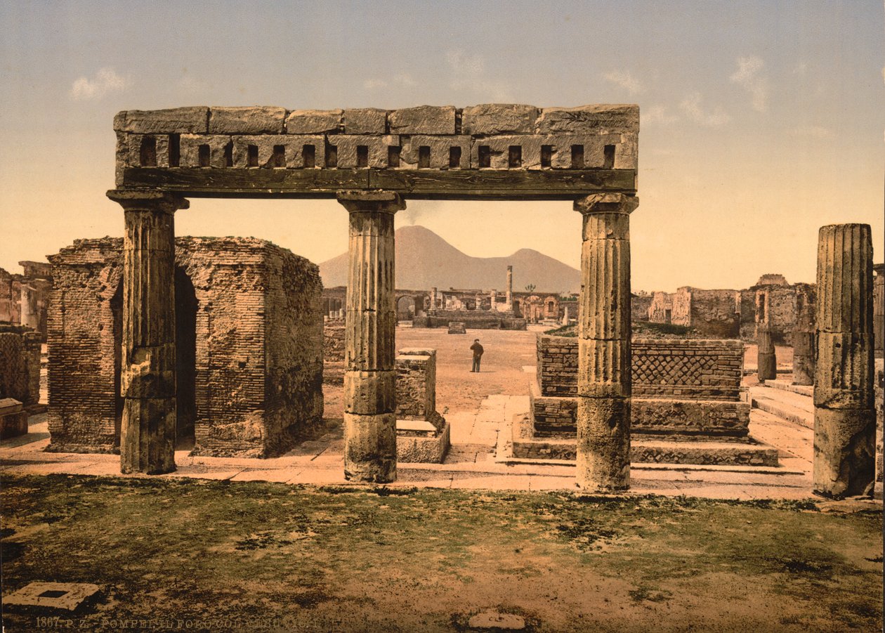 Forumet, Pompeji, ca 1890-1900 (fotomekaniskt tryck) av American Photographer