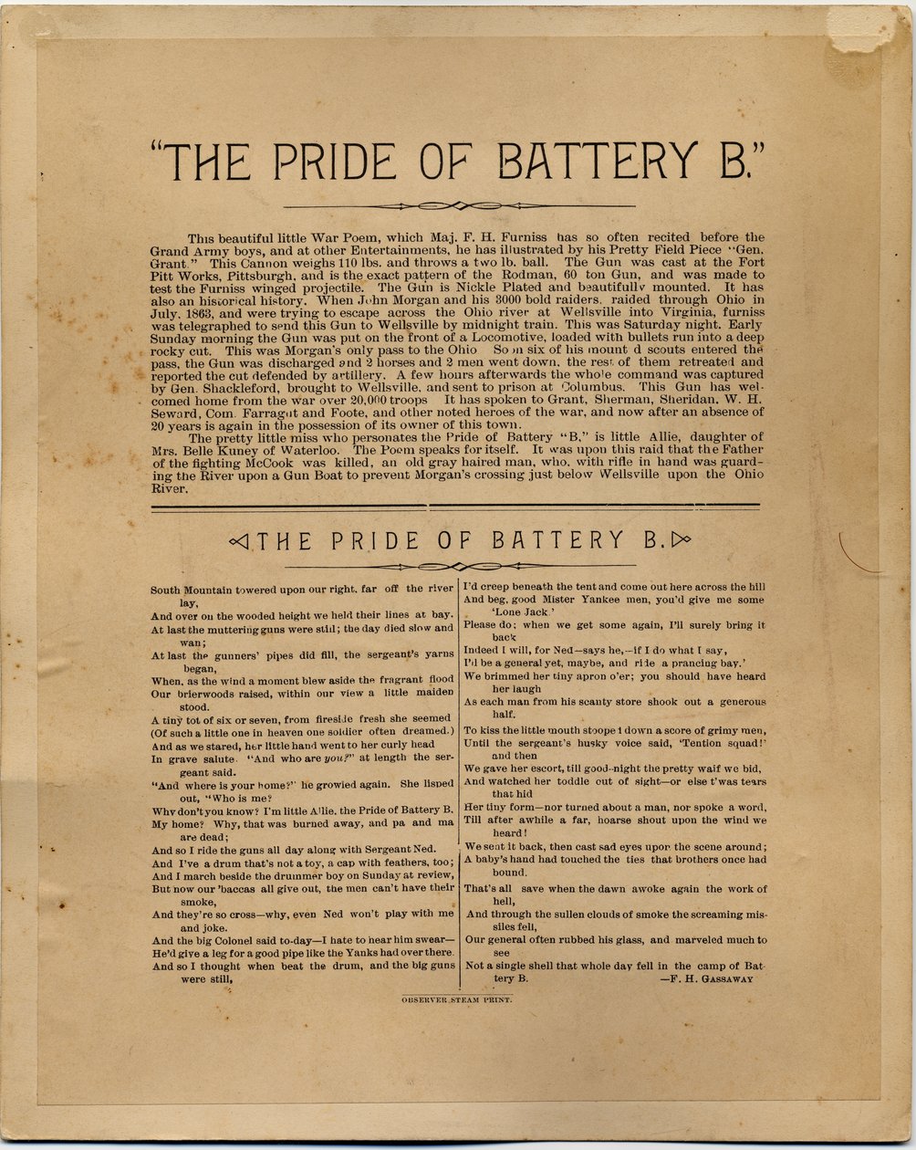 The Pride of Battery B, av Frank H Gassaway, baksidan av 336830 (albumfoto) av American Photographer