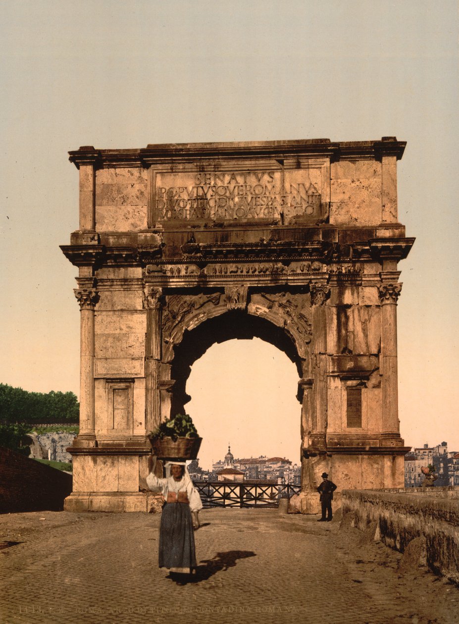 Titus triumfbåge, Rom, ca 1890-1900 (fotomekaniskt tryck) av American Photographer