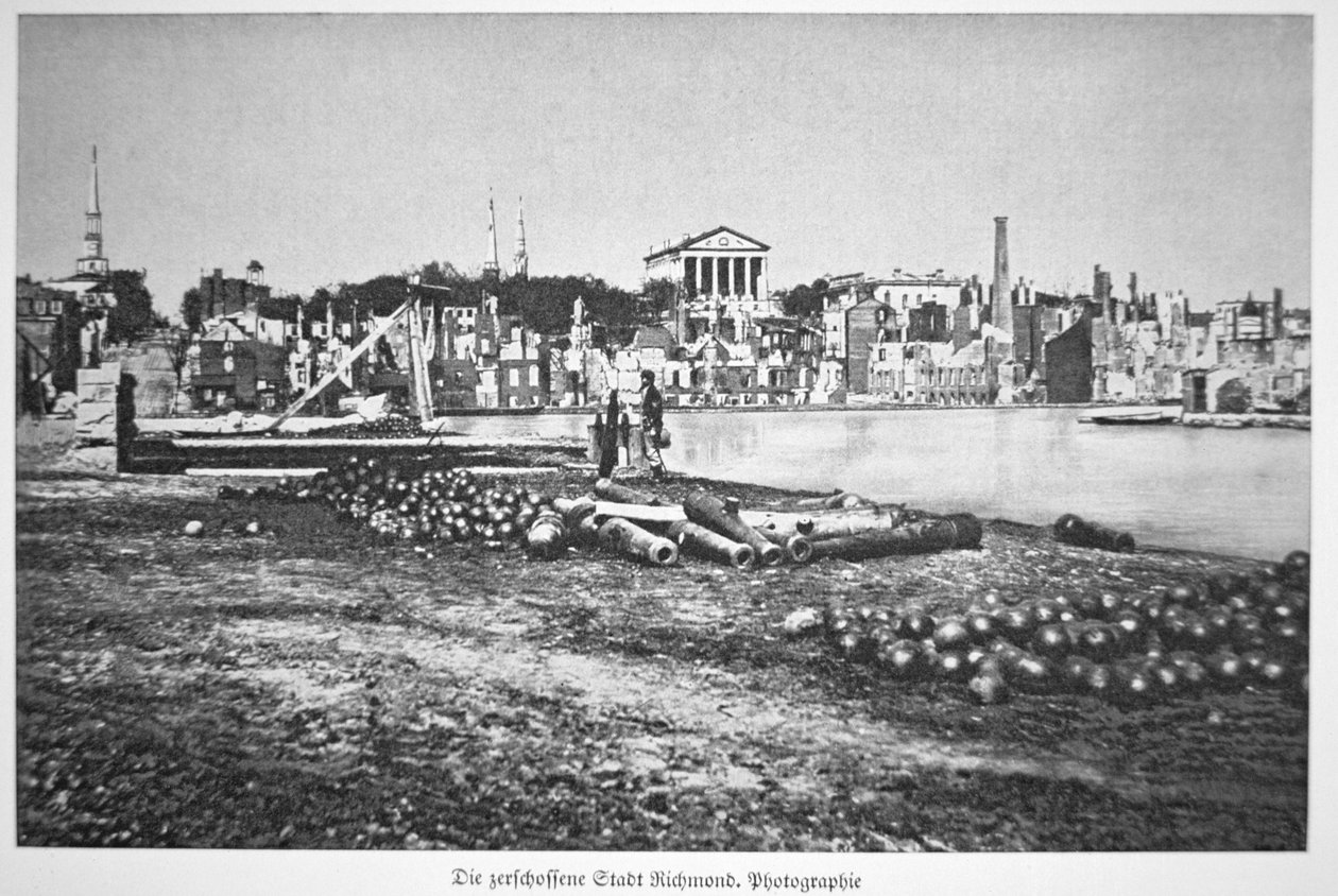 Den förstörda staden Richmond, Virginia, vid krigets slut (s/v foto) av American Photographer