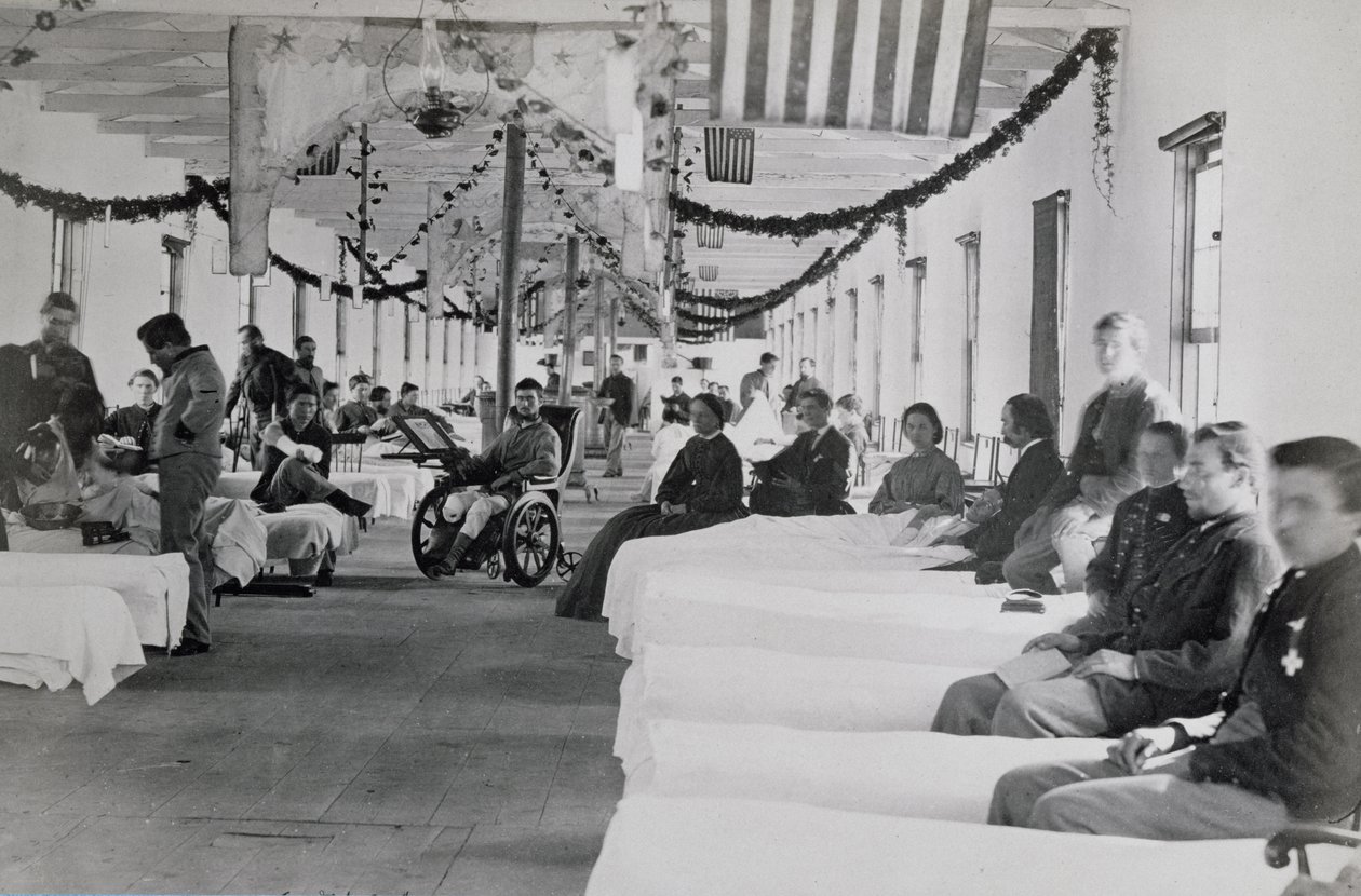 Avdelning på Armory Square Hospital, Washington DC, ca 1865 av American Photographer
