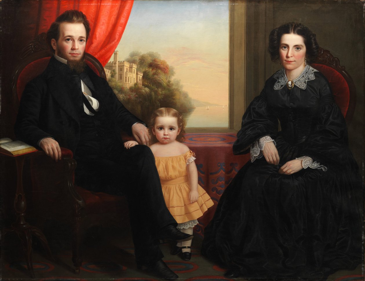 Ett familjegruppsporträtt, ca 1850 av American School