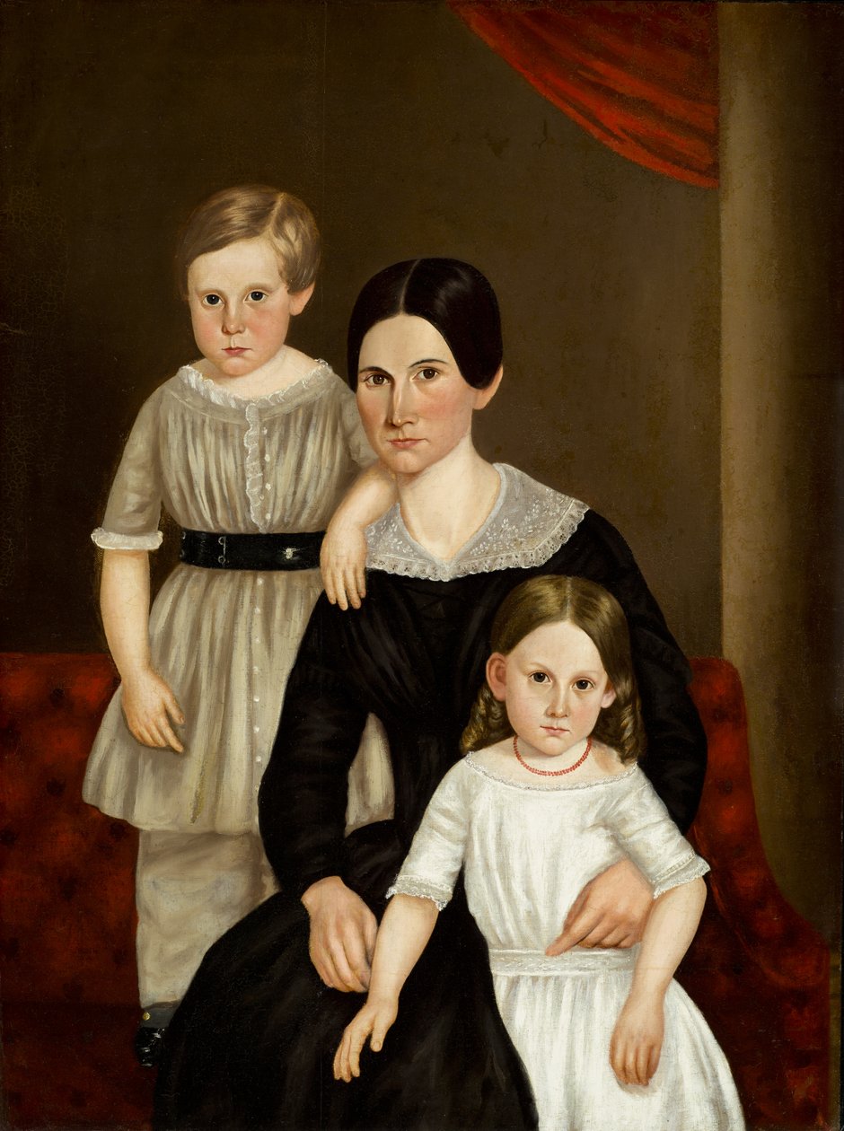 En familjegrupp, sent 1840-tal av American School