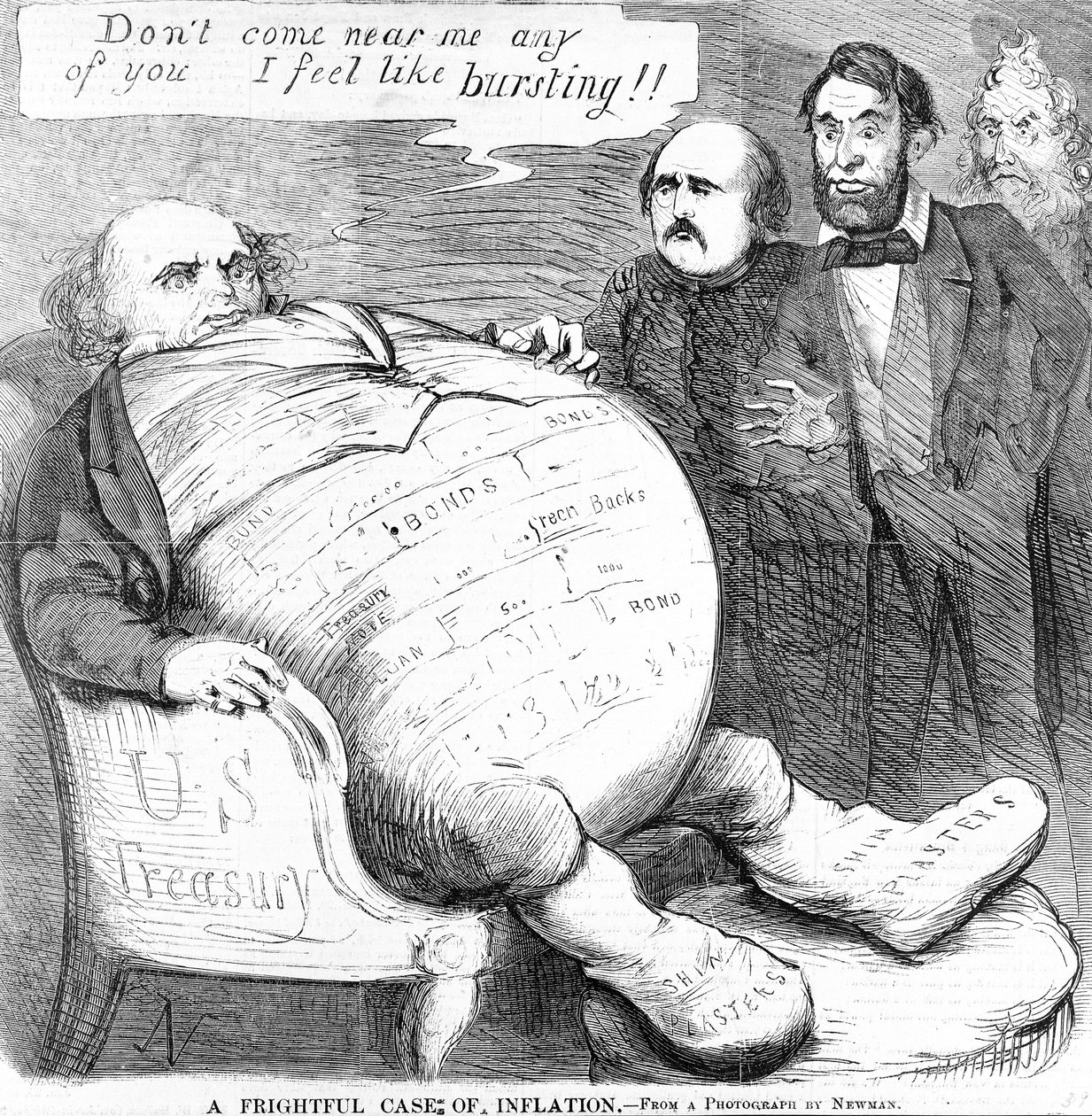 A Frightful Case of Inflation, c.1863 av American School