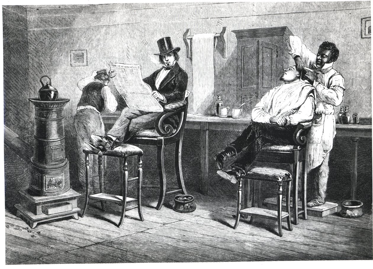 A Richmond Barbers Shop, 1861 av American School