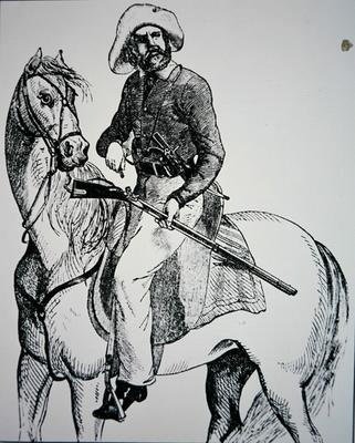 A Texas Ranger, c.1845 (gravyr) av American School