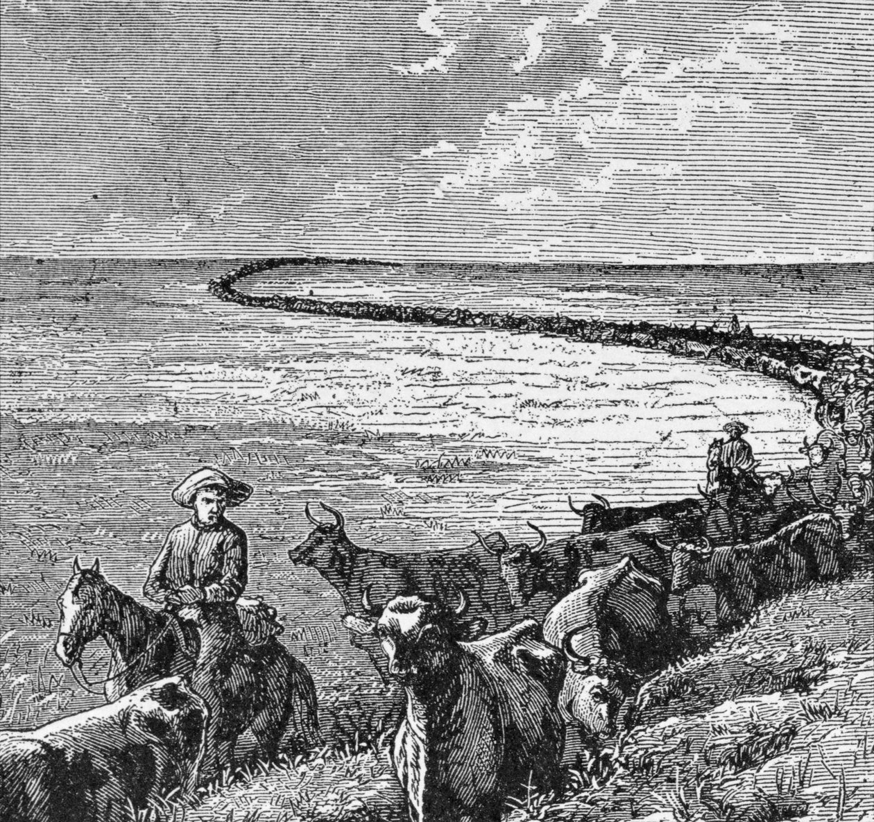 A Trail in the Great Plains, illustration från 