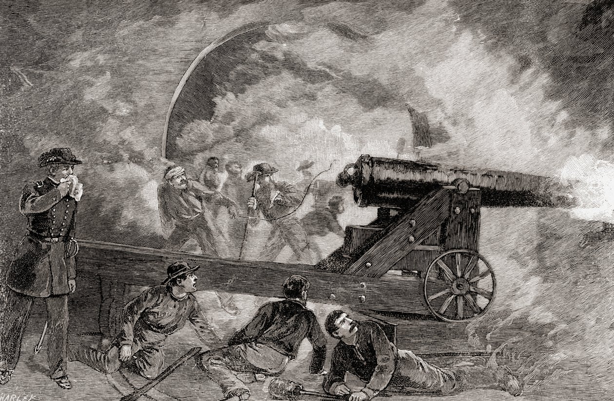 En kasematt under bombardementet vid slaget vid Fort Sumter, 12 april14 av American School