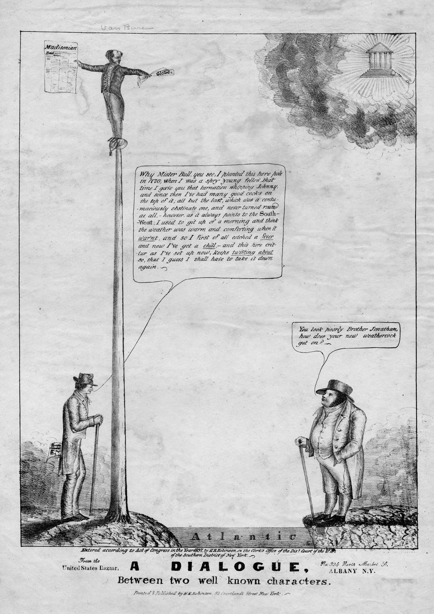 En dialog, mellan två välkända karaktärer, publicerad av H.R. Robinson, New York, 1837 av American School