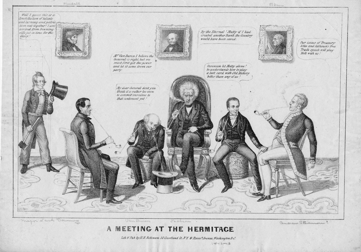Ett möte på Hermitage, publicerat av H R Robinson, New York och Washington, c.1842-43 av American School