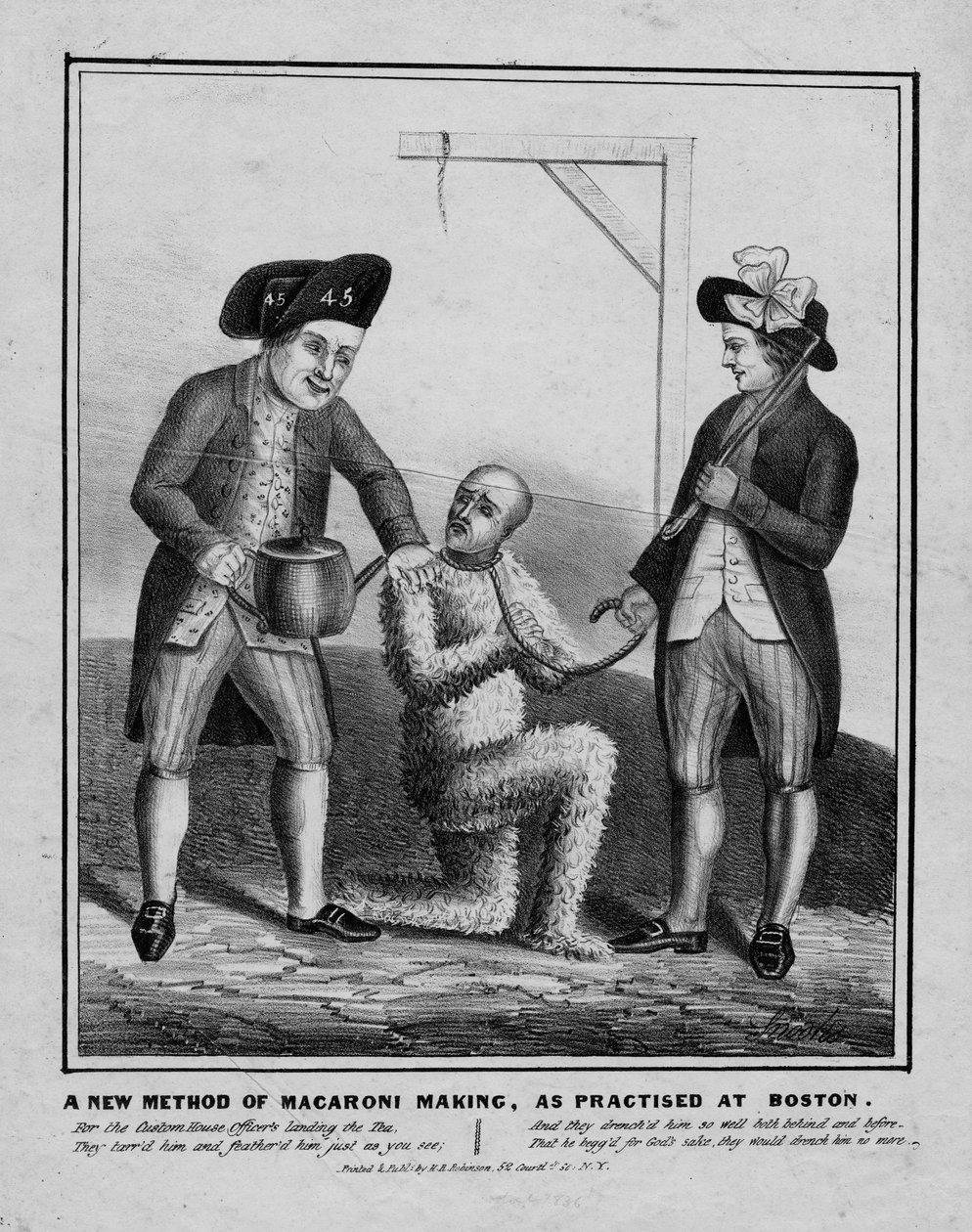 En ny metod för makarontillverkning, som praktiseras i Boston, ca 1836 av American School