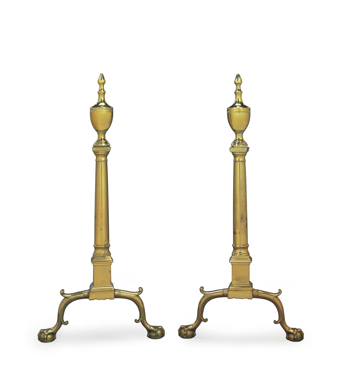 Ett par Chippendale andirons, Philadelphia eller New York, 1780-1800 av American School