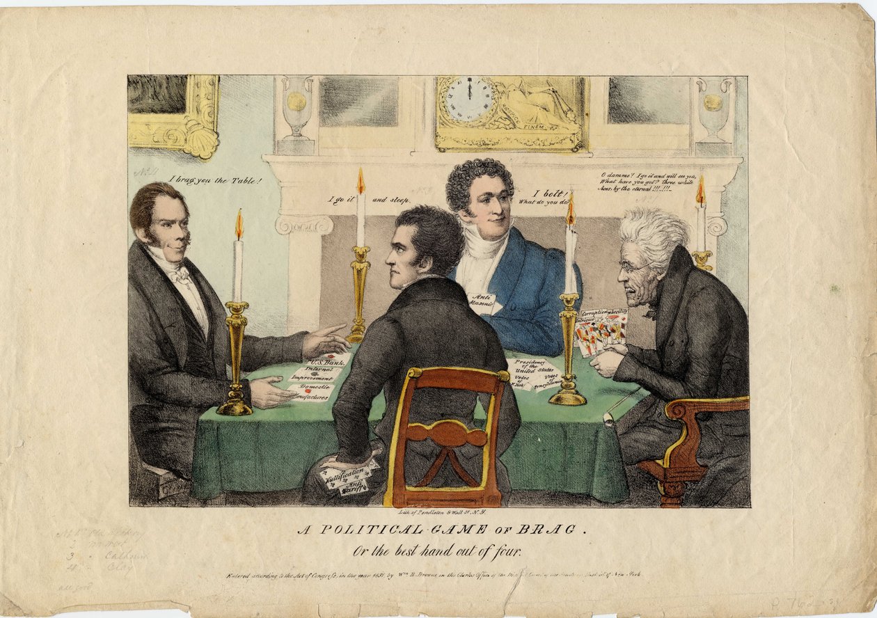 Ett politiskt skrytspel, eller den bästa handen av fyra, 1831 av American School