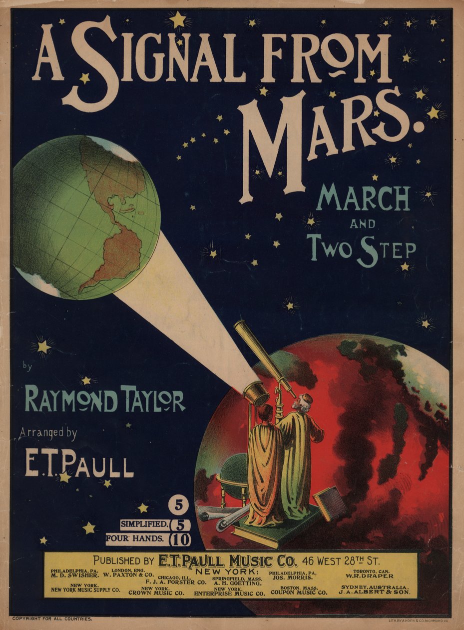En signal från Mars (färglitografi) av American School