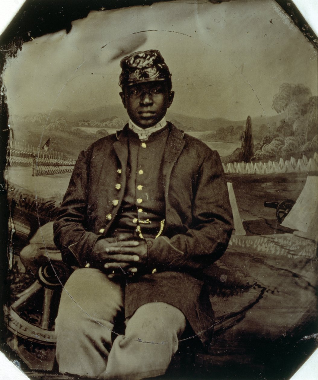 Abraham F. Brown, från 54:e Massachusetts infanteri, ca 1863 (plåttyp) av American School