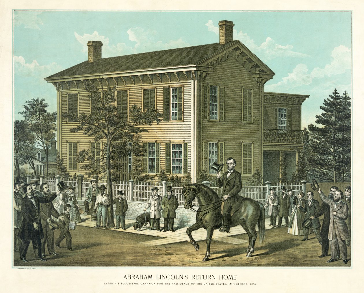Abraham Lincolns återvänder hem, ca 1860 av American School