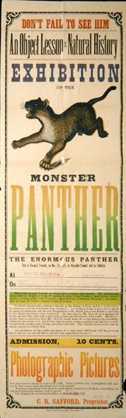 Annons för utställningen av Monsterpantern av American School