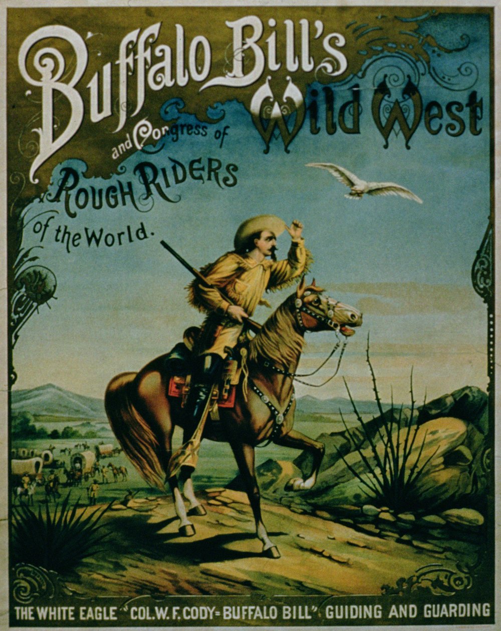 Annons för Buffalo Bills Wild West och Congress of Rough Riders of the World av American School