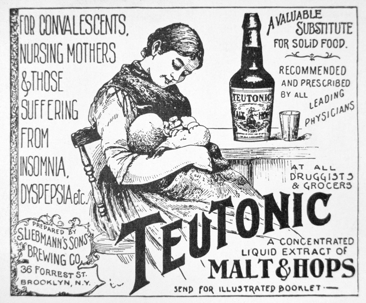 Annons för "Teutonic" flytande malt- och humleextrakt av American School