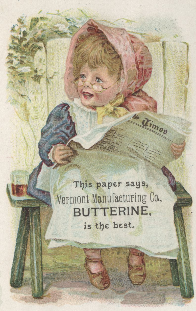 Annons för Vermont Manufacturing Co. Butterine, c.1880 av American School