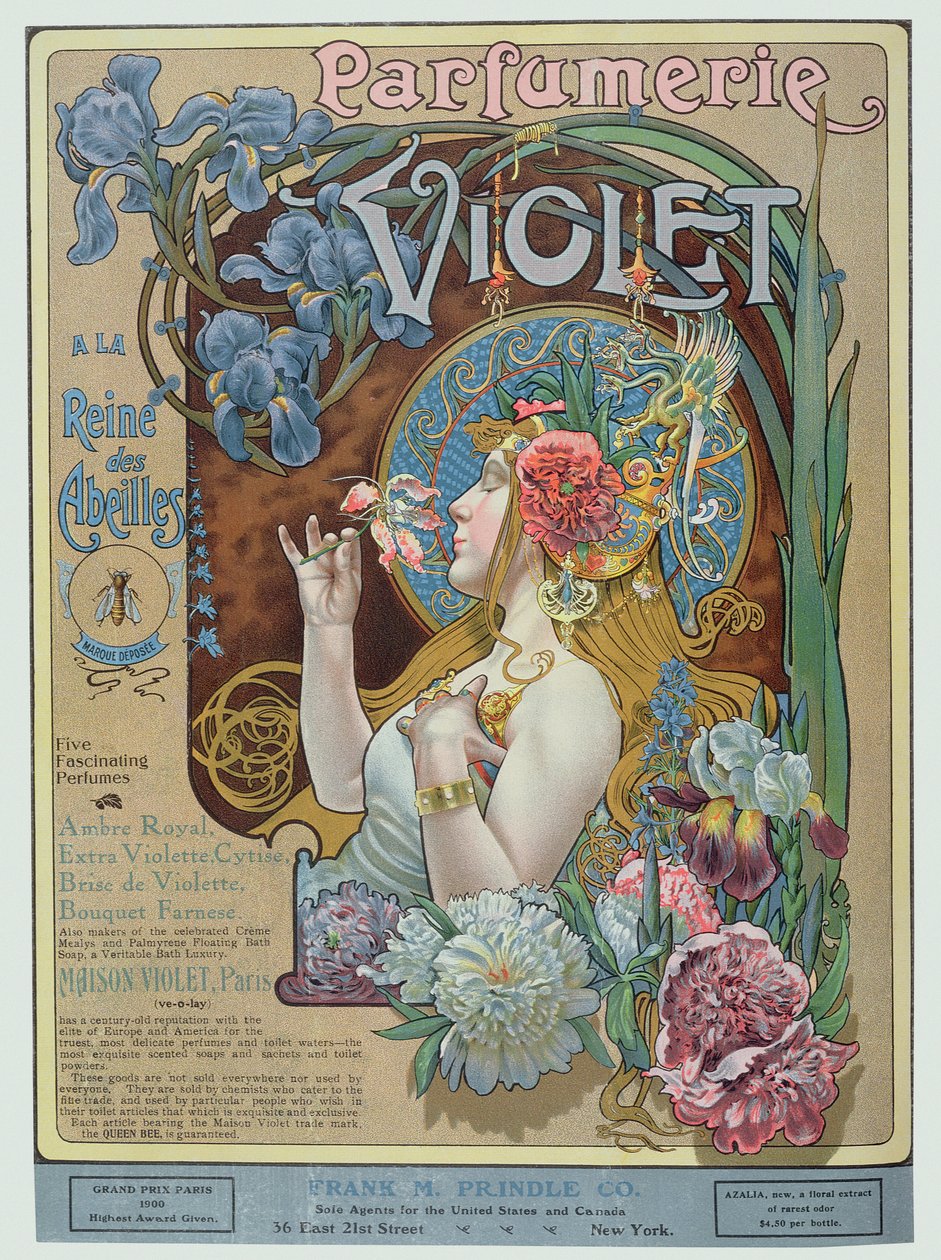 Reklam för parfymaffären "Violet", Paris, från "The Theatre Magazine av American School