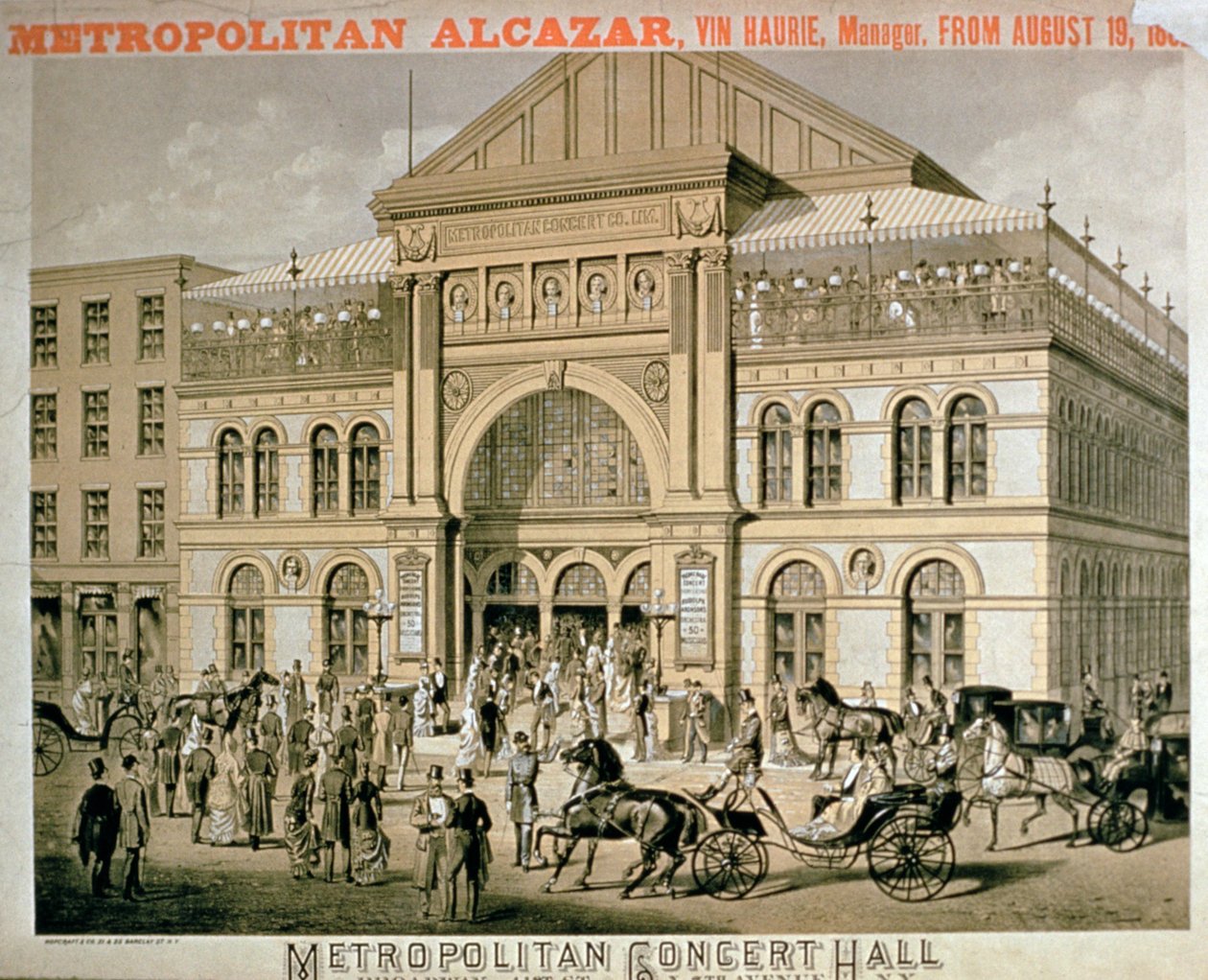Annons för Metropolitan Alcazar Concert Hall, New York av American School