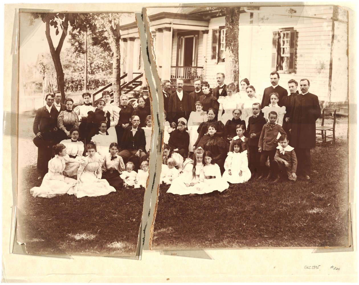 Albumen från familjen Archer (sepiafoto) av American School