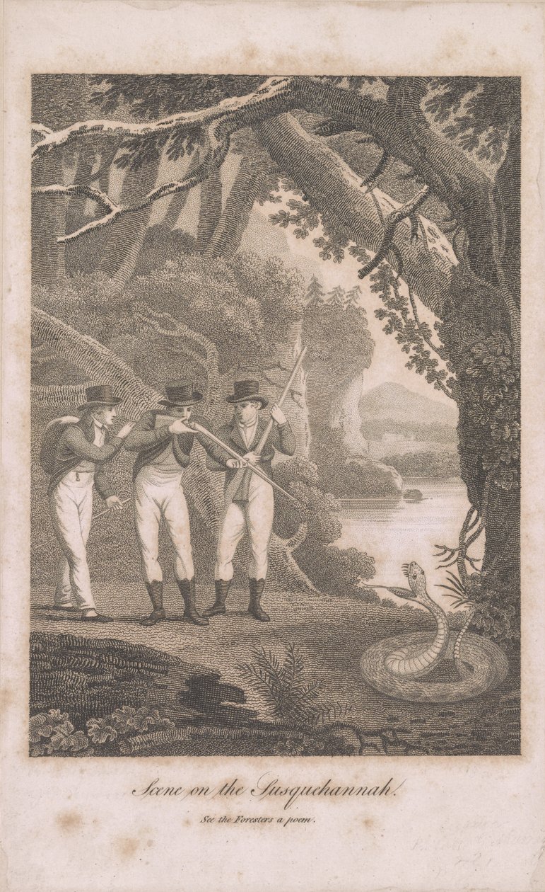 Alexander Wilson och följeslagare på Susquehanna, 1809 av American School