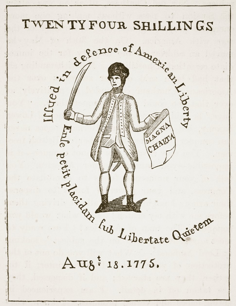 American Bill of Credit, 1775, illustration från Cassells Illustrated History of England (sepiafoto) av American School