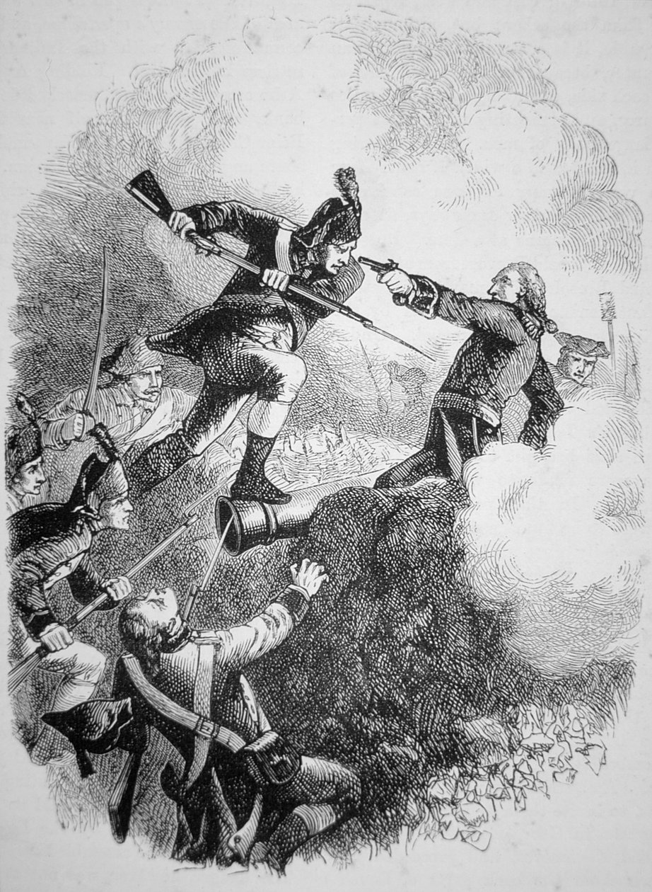 Den amerikanske generalen Anthony Wayne intog det brittiska fästet vid Stony Point med ett vågat bajonettfall i juli 1779 (litho) av American School
