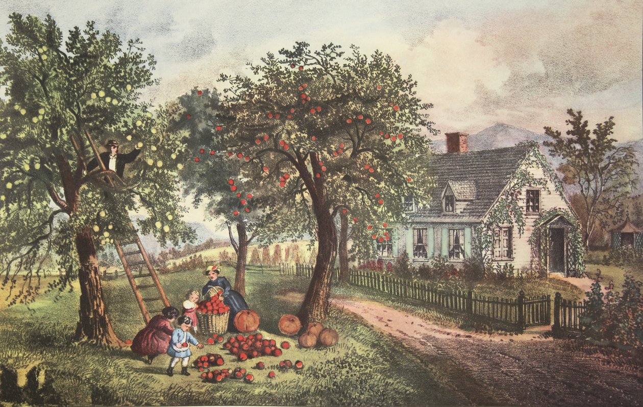American Homestead - Höst, pub. 1869, Currier & Ives av American School