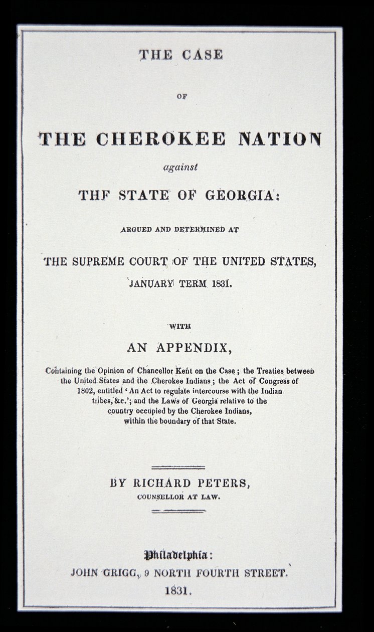 Anti-removal traktat, av Cherokee Nation, som svar på det påtvingade avlägsnandet av indianer från deras hemland av American School