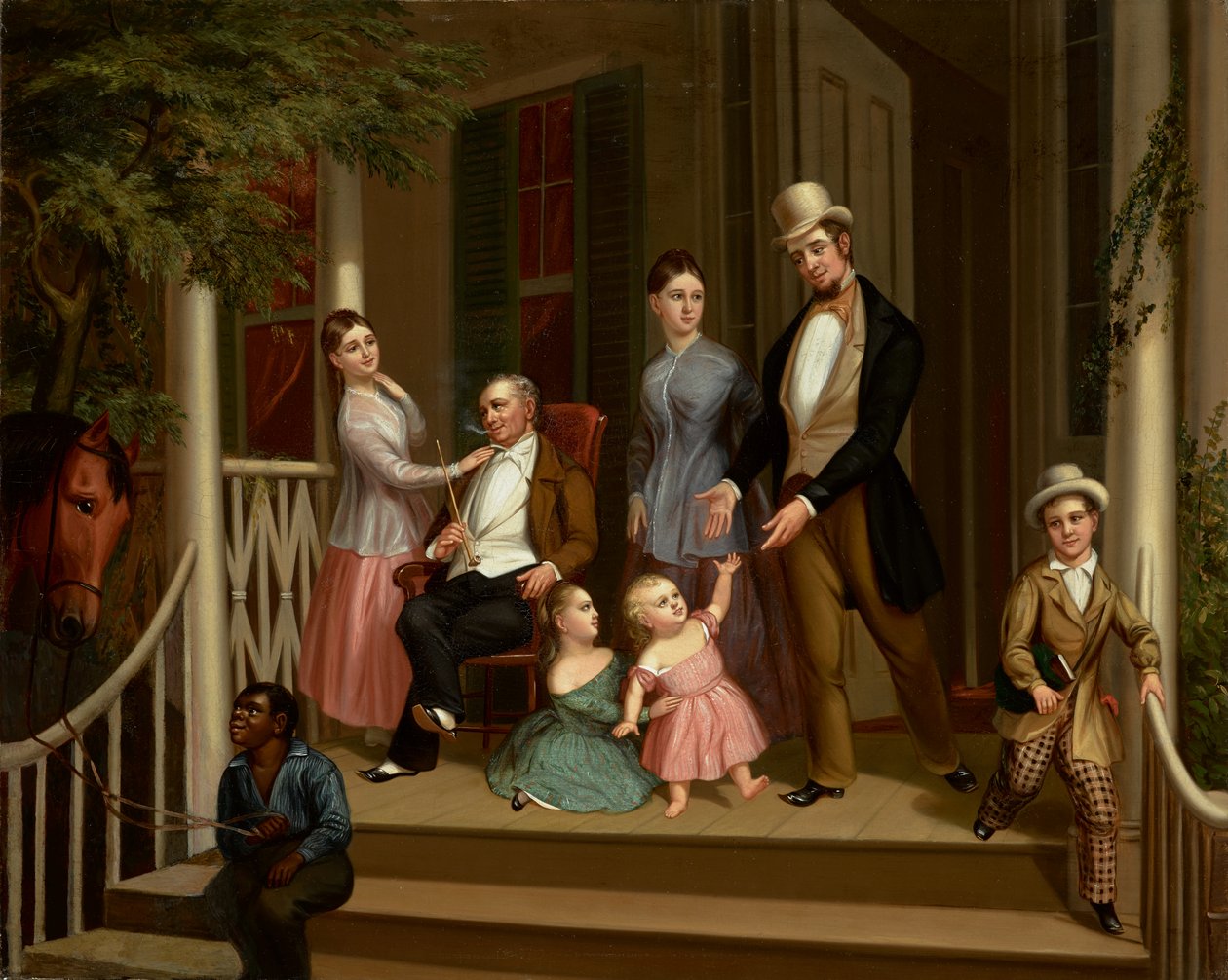 Ashe-Moses Family Group, ca 1845 (olja på duk) av American School