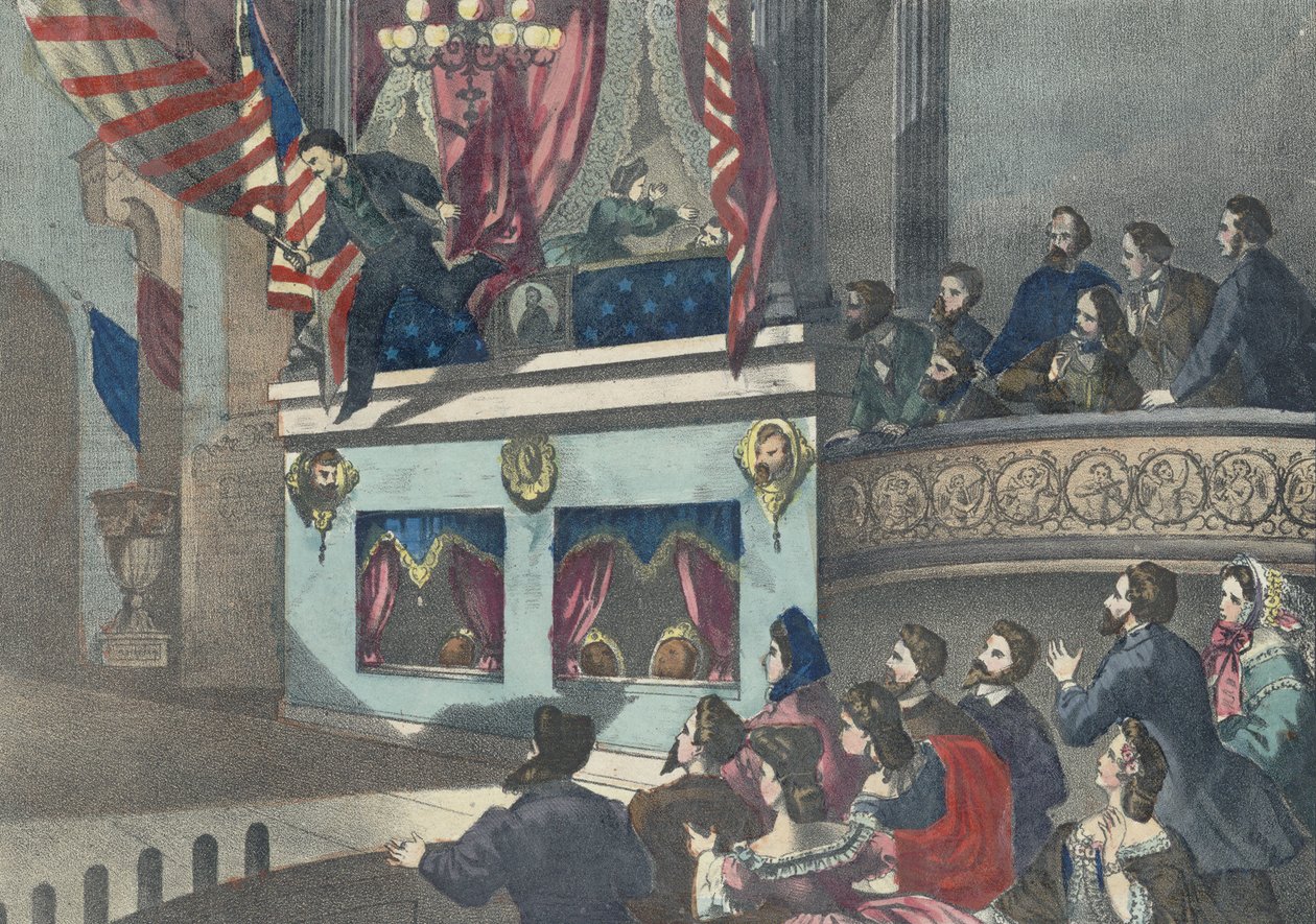 Mordet på presidenten Abraham Lincoln, ca 1865 av American School