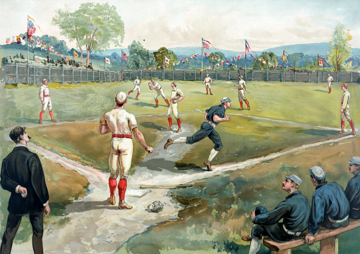 Baseballmatch 1891 New York av American School